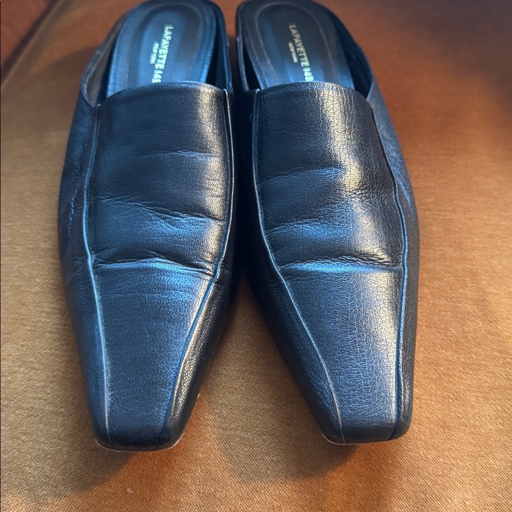 Lafayette 148 New York Ollie grained black leather Mules EU 39.5/US 9.5 - Picture 7 of 9